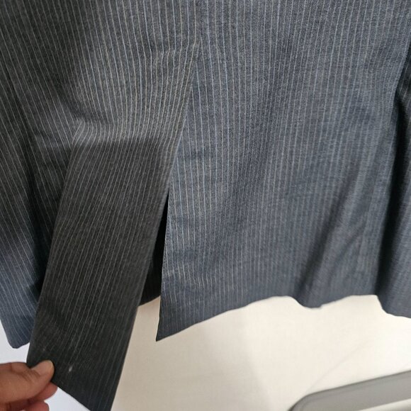Mens Imperial By Haggar Gray Pinstripe Suit Jacket 2-Button Wool Blend - Picture 7 of 16